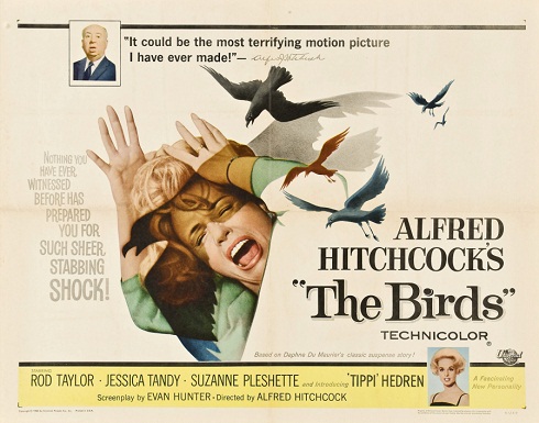 Alfred Hitchcock Os pássaros (1963)-Official Poster Banner PROMO (POST)