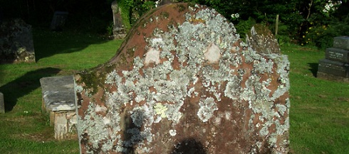 Gravestone at Muncaster Castle