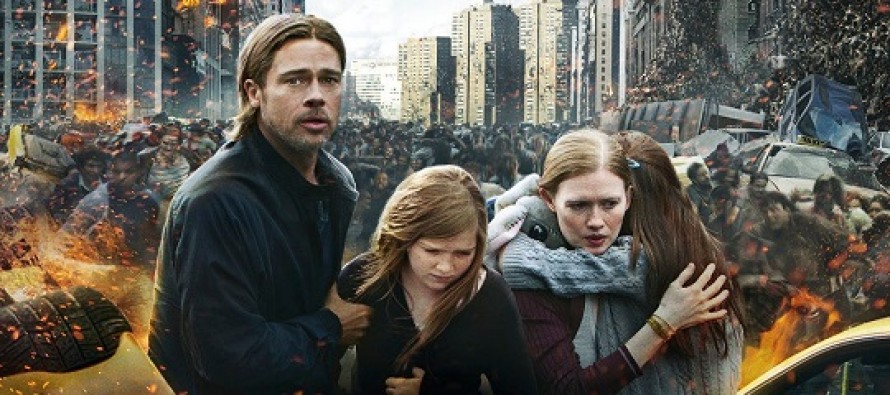 Cenário de destruição em massa no pôster inédito de ‘GUERRA MUNDIAL Z’, suspense pós-apocalíptico com Brad Pitt