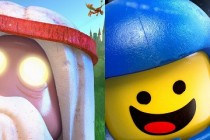 Morgan Freeman como VITRUVIUS e Charlie Day é BENNY nos cartazes da animação 3D “LEGO – O Filme”